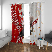 Moose Hunting Window Curtain Canada Maple Leaf