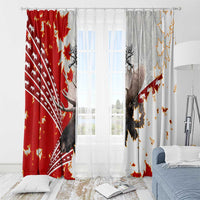 Moose Hunting Window Curtain Canada Maple Leaf
