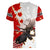 Moose Hunting Women V-Neck T-Shirt Canada Maple Leaf