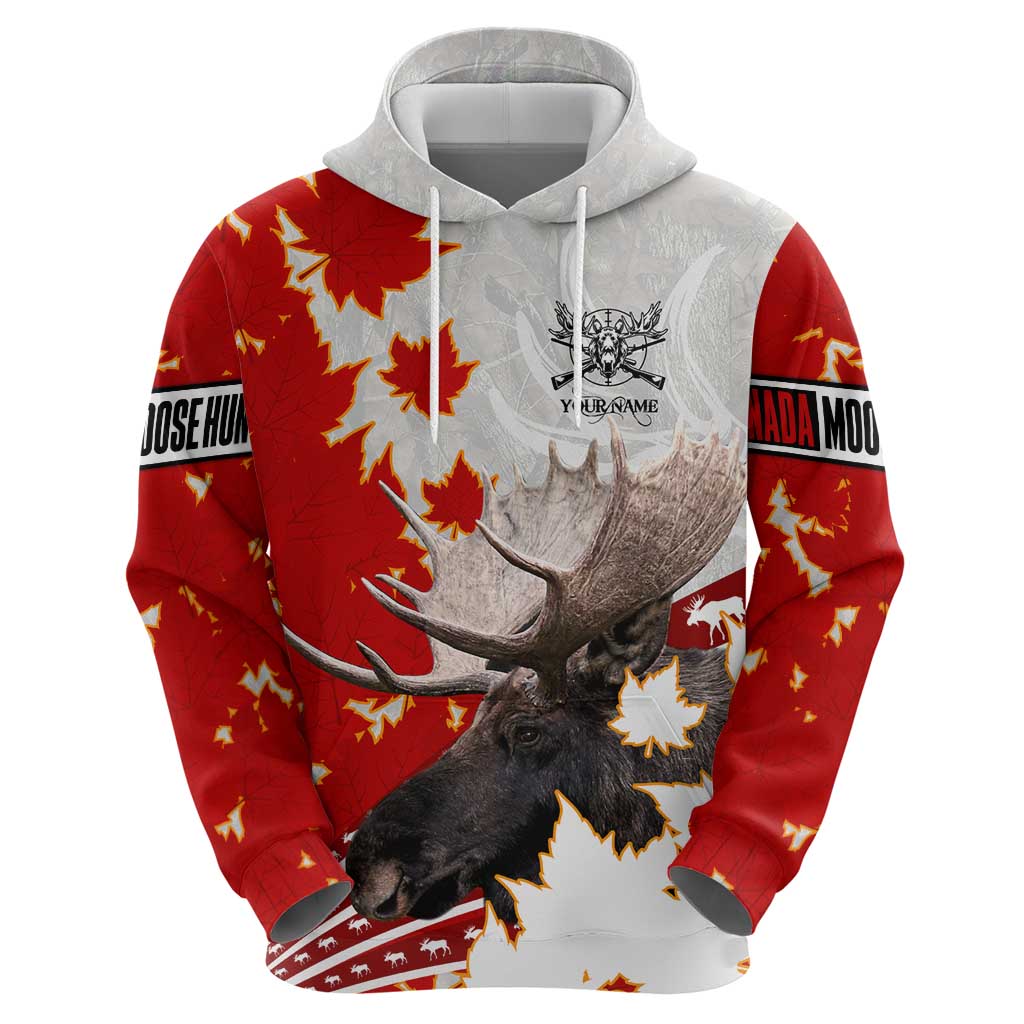 Moose Hunting Zip Hoodie Canada Maple Leaf
