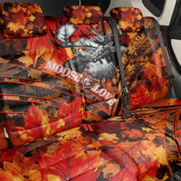 Moose Love Back Car Seat Cover Maple Leaf Autumn Passion
