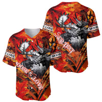 Personalized Moose Love Baseball Jersey Maple Leaf Autumn Passion