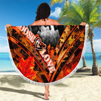 Moose Love Beach Blanket Maple Leaf Autumn Passion
