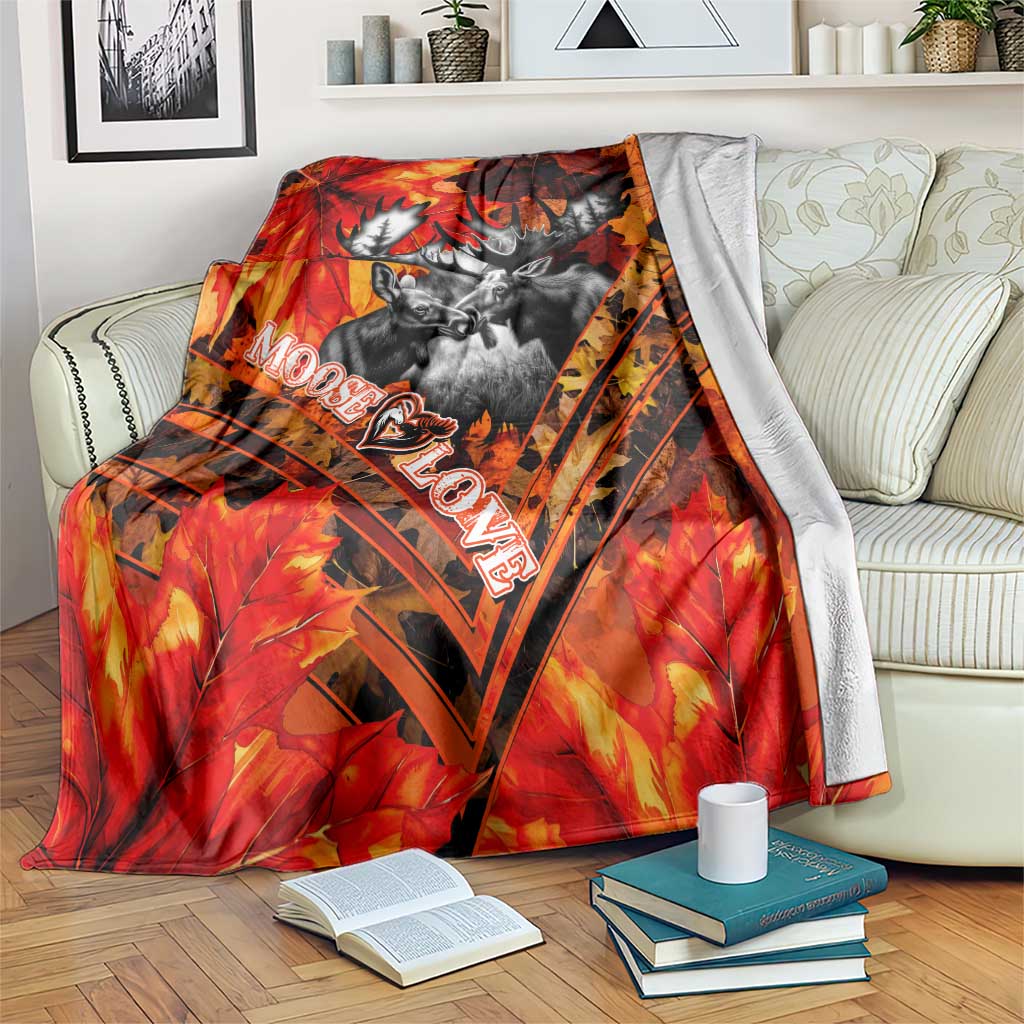 Moose Love Blanket Maple Leaf Autumn Passion