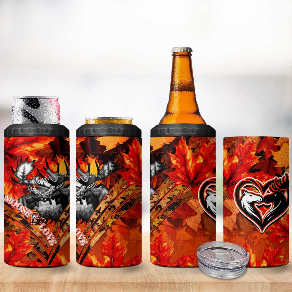 Moose Love 4 in 1 Can Cooler Tumbler Maple Leaf Autumn Passion