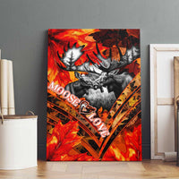 Moose Love Canvas Wall Art Maple Leaf Autumn Passion