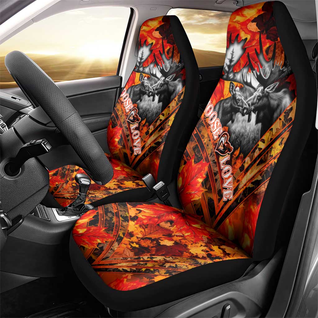 Moose Love Car Seat Cover Maple Leaf Autumn Passion