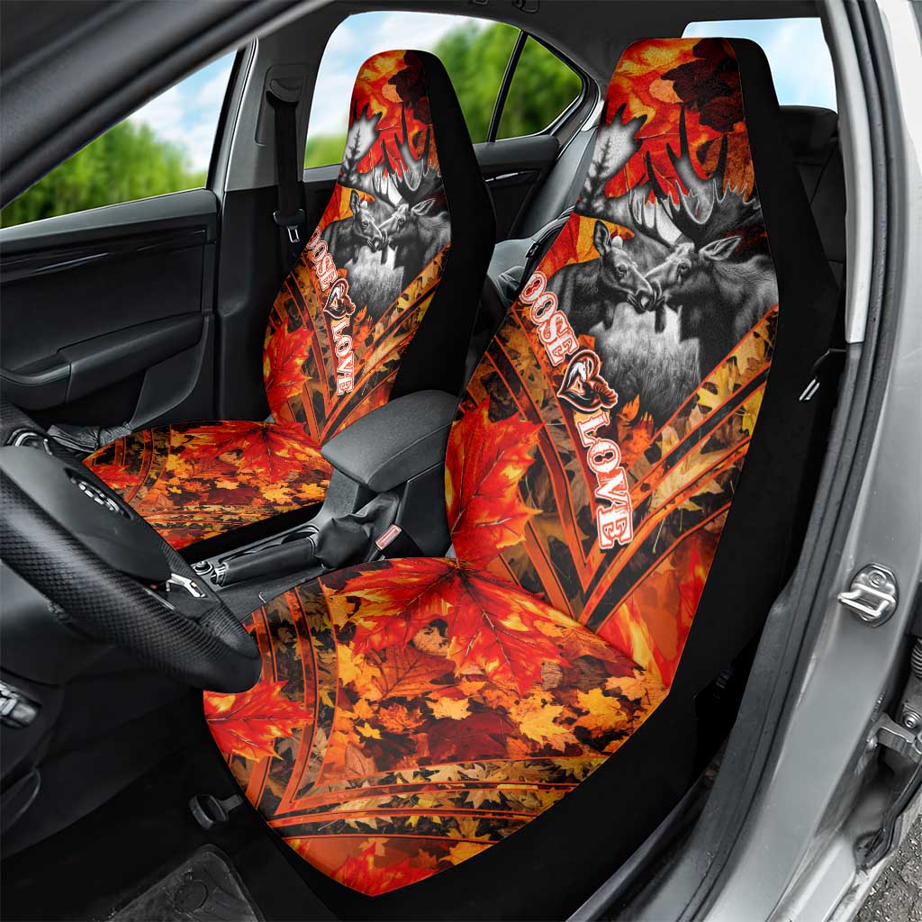 Moose Love Car Seat Cover Maple Leaf Autumn Passion