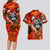 Personalized Moose Love Couples Matching Long Sleeve Bodycon Dress and Hawaiian Shirt Maple Leaf Autumn Passion
