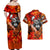 Personalized Moose Love Couples Matching Off Shoulder Maxi Dress and Hawaiian Shirt Maple Leaf Autumn Passion
