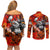 Personalized Moose Love Couples Matching Off Shoulder Short Dress and Long Sleeve Button Shirt Maple Leaf Autumn Passion