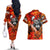 Personalized Moose Love Couples Matching Off The Shoulder Long Sleeve Dress and Hawaiian Shirt Maple Leaf Autumn Passion