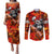 Personalized Moose Love Couples Matching Puletasi and Long Sleeve Button Shirt Maple Leaf Autumn Passion