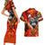 Personalized Moose Love Couples Matching Short Sleeve Bodycon Dress and Hawaiian Shirt Maple Leaf Autumn Passion