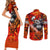 Personalized Moose Love Couples Matching Short Sleeve Bodycon Dress and Long Sleeve Button Shirt Maple Leaf Autumn Passion