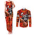 Personalized Moose Love Couples Matching Tank Maxi Dress and Long Sleeve Button Shirt Maple Leaf Autumn Passion