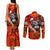 Personalized Moose Love Couples Matching Tank Maxi Dress and Long Sleeve Button Shirt Maple Leaf Autumn Passion