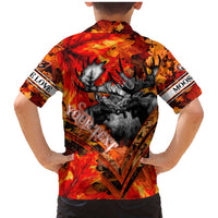 Personalized Moose Love Family Matching Mermaid Dress and Hawaiian Shirt Maple Leaf Autumn Passion