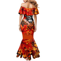 Personalized Moose Love Family Matching Mermaid Dress and Hawaiian Shirt Maple Leaf Autumn Passion