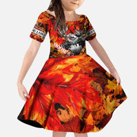 Personalized Moose Love Family Matching Off The Shoulder Long Sleeve Dress and Hawaiian Shirt Maple Leaf Autumn Passion