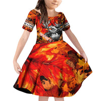 Personalized Moose Love Family Matching Off Shoulder Short Dress and Hawaiian Shirt Maple Leaf Autumn Passion
