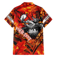 Personalized Moose Love Family Matching Off Shoulder Short Dress and Hawaiian Shirt Maple Leaf Autumn Passion