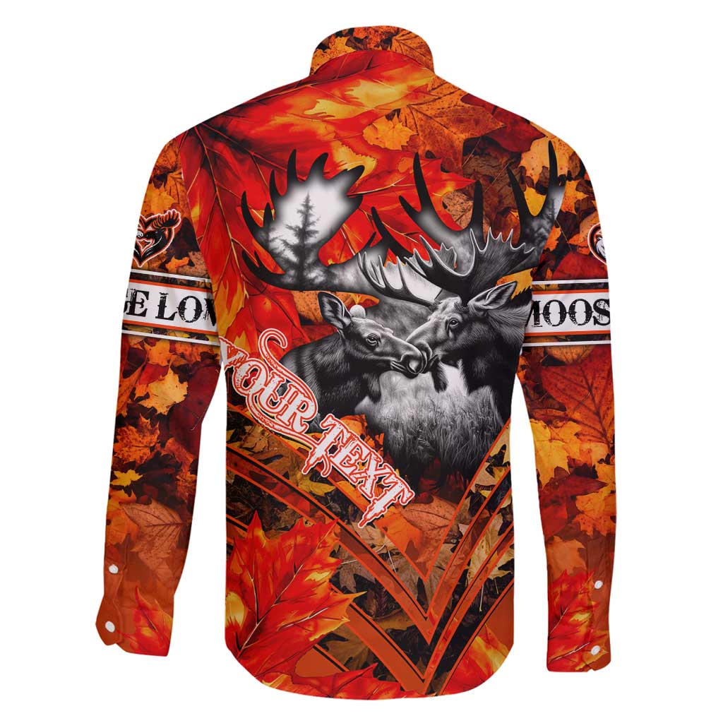 Personalized Moose Love Family Matching Off Shoulder Short Dress and Hawaiian Shirt Maple Leaf Autumn Passion