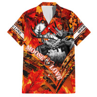 Personalized Moose Love Family Matching Short Sleeve Bodycon Dress and Hawaiian Shirt Maple Leaf Autumn Passion