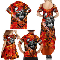 Personalized Moose Love Family Matching Summer Maxi Dress and Hawaiian Shirt Maple Leaf Autumn Passion