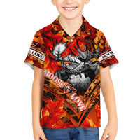 Personalized Moose Love Family Matching Summer Maxi Dress and Hawaiian Shirt Maple Leaf Autumn Passion