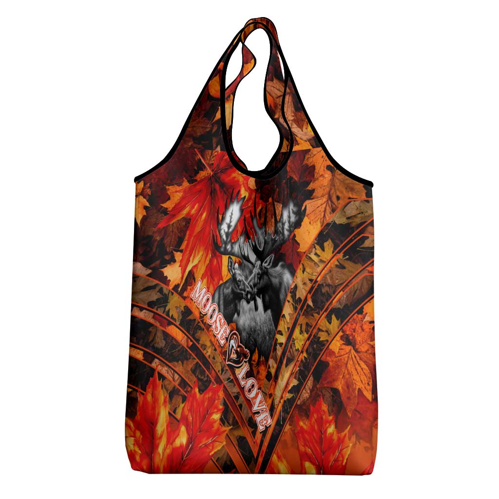 Moose Love Grocery Bag Maple Leaf Autumn Passion