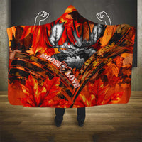 Moose Love Hooded Blanket Maple Leaf Autumn Passion