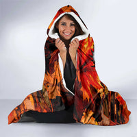 Moose Love Hooded Blanket Maple Leaf Autumn Passion