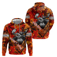 Personalized Moose Love Hoodie Maple Leaf Autumn Passion