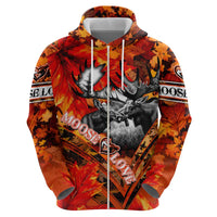 Personalized Moose Love Hoodie Maple Leaf Autumn Passion