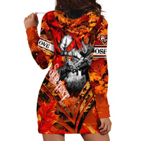 Personalized Moose Love Hoodie Dress Maple Leaf Autumn Passion