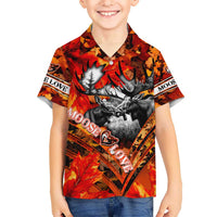 Personalized Moose Love Kid Hawaiian Shirt Maple Leaf Autumn Passion