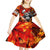 Personalized Moose Love Kid Short Sleeve Dress Maple Leaf Autumn Passion