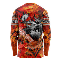 Personalized Moose Love Long Sleeve Shirt Maple Leaf Autumn Passion