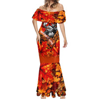 Personalized Moose Love Mermaid Dress Maple Leaf Autumn Passion