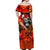Personalized Moose Love Off Shoulder Maxi Dress Maple Leaf Autumn Passion