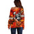 Personalized Moose Love Off Shoulder Sweater Maple Leaf Autumn Passion