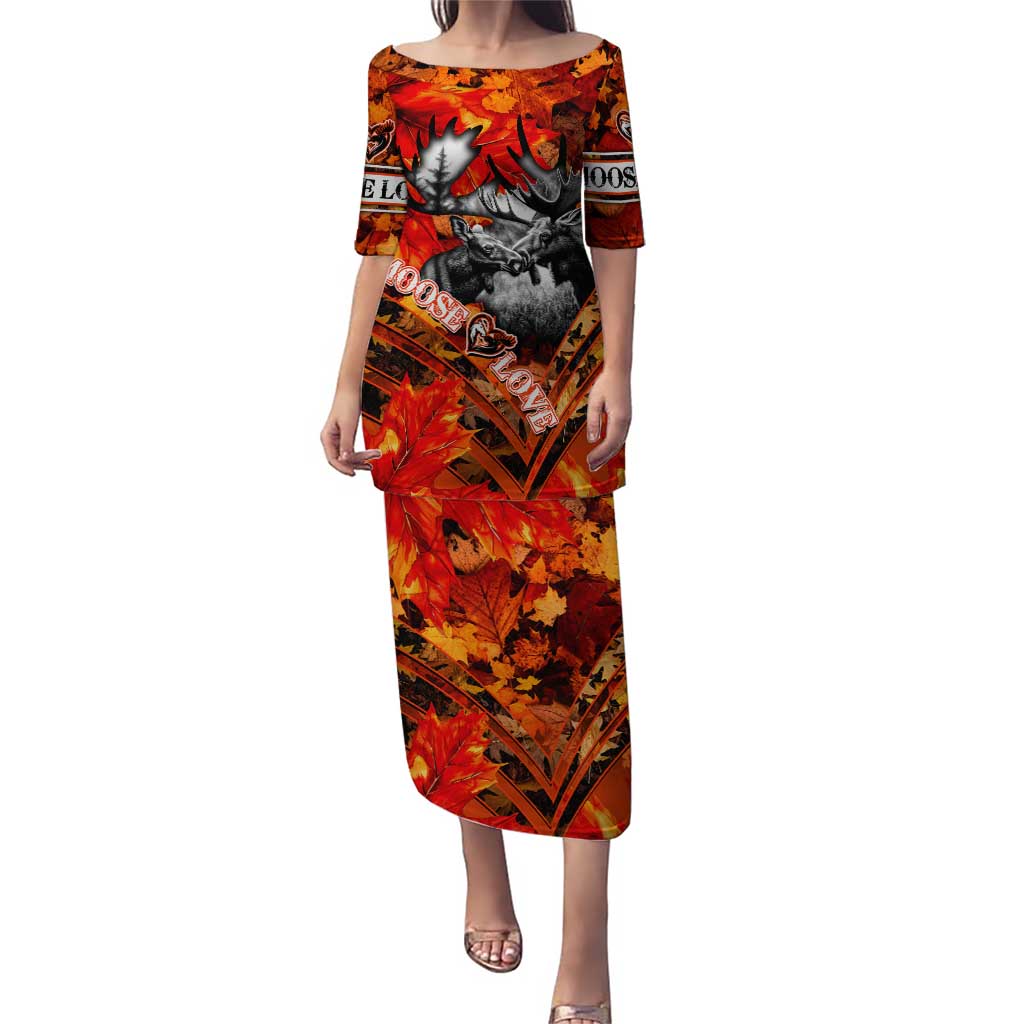 Personalized Moose Love Puletasi Maple Leaf Autumn Passion