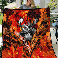 Moose Love Quilt Maple Leaf Autumn Passion