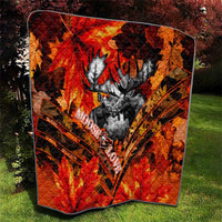 Moose Love Quilt Maple Leaf Autumn Passion
