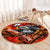 Moose Love Round Carpet Maple Leaf Autumn Passion