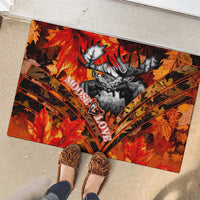Moose Love Rubber Doormat Maple Leaf Autumn Passion