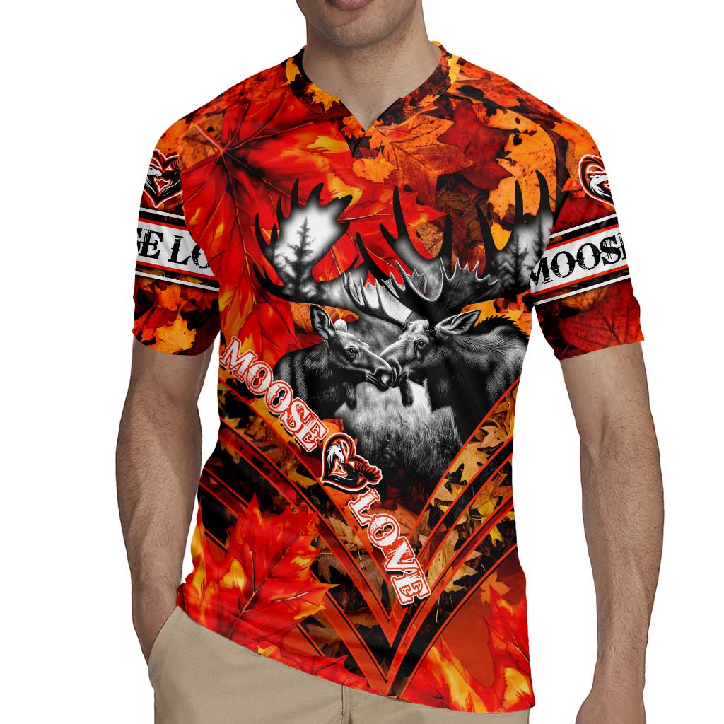 Personalized Moose Love Rugby Jersey Maple Leaf Autumn Passion