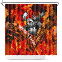 Moose Love Shower Curtain Maple Leaf Autumn Passion