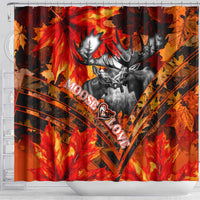Moose Love Shower Curtain Maple Leaf Autumn Passion